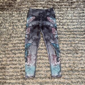 Evolution and Creation Butterfly Print Women's Sports Leggings Size XS